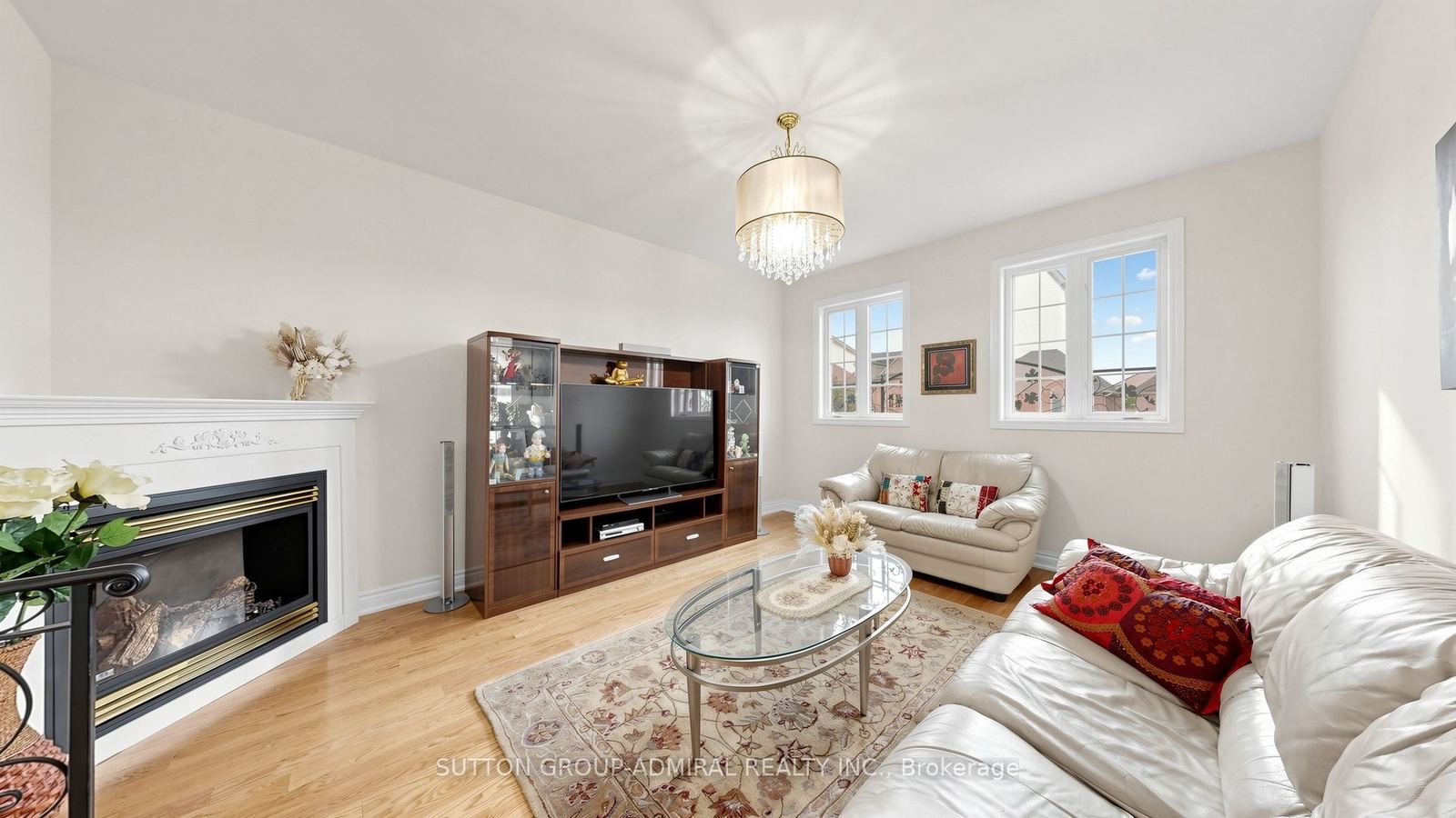 Family room with fireplace